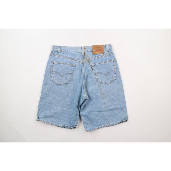 Vintage 90s Levis 550 Mens 34 Distressed Relaxed Fit Denim Jean Shorts Jorts USA - Picture 8 of 10